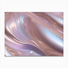 Abstract, Flowing Waves In Shades Of Pink, White, And Blue, Creating A Soft, Ethereal, Iridescent Effect Canvas Print