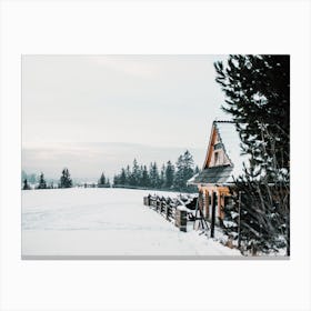 Alaskan Winter Cabin Canvas Print