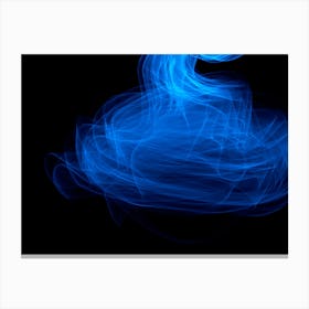 Glowing Abstract Curved Blue Lines 14 Canvas Print