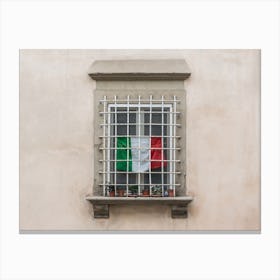 Italy Flag Window Canvas Print