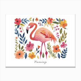 Little Floral Flamingo 1 Poster Canvas Print