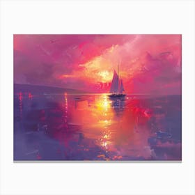 Sunset Sailboat 1 Canvas Print