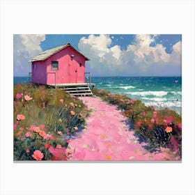 Pink Beach House 1 Canvas Print