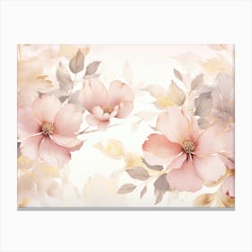 Pink Flowers Wallpaper Canvas Print