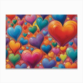 Colorful Hearts 3 Canvas Print