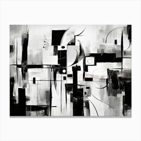 Memory Abstract Black And White 6 Canvas Print