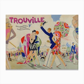 Trouville France Vintage Travel Poster Canvas Print