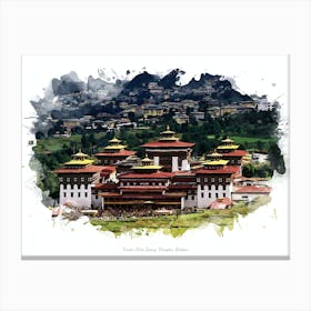 Trashi Chho Dzong, Thimphu, Bhutan Canvas Print