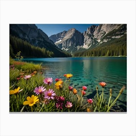 Flowers In The Mountains 3 Canvas Print