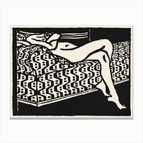 Nude Girl Lying On A Sofa, Ernst Ludwig Kirchner Canvas Print