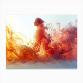 Abstract Woman In Smoke Canvas Print