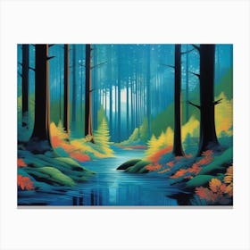 River In The Forest 3 Canvas Print