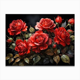 Default A Stunning Watercolor Painting Of Vibrant Red Roses Be 3 (1) Canvas Print