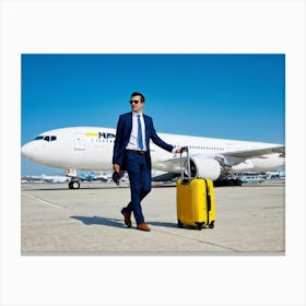 Businessman With Luggage Canvas Print