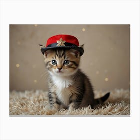 Kitten In A Hat Canvas Print