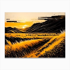 Sunset In The Wheat Field 1 Canvas Print