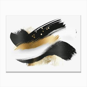 Gold And Black Abstract Painting 97 Canvas Print