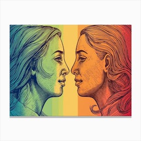 Two Women Facing Each Other 2 Canvas Print