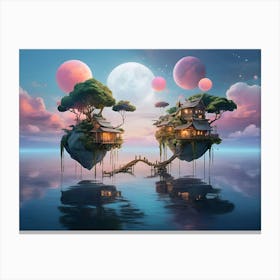 Island In The Sky Paintings Art Print 1 Canvas Print