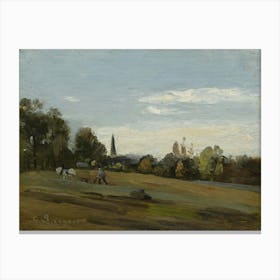 Camille Pissarro - Le Labourage Bérelles 1860. French Painter, Danish Painter, Landscape, Impressionist Painter, Famous Painter, Famous Artist, Impressionism, Famous Painting, Outdoors, Neo-Impressionist Painter, Post-Impressionism, Neo-Impressionism Canvas Print