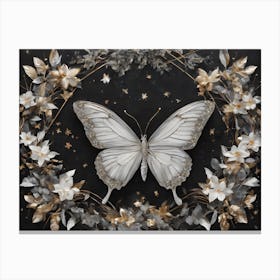 Butterfly In A Wreath Canvas Print