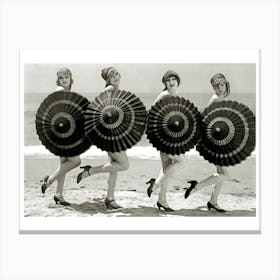 Bathing Beauties With Parasols Canvas Print