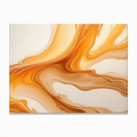 Abstract Image Of Flowing, Golden Liquid, Creating A Swirl And Marbled Effect Canvas Print