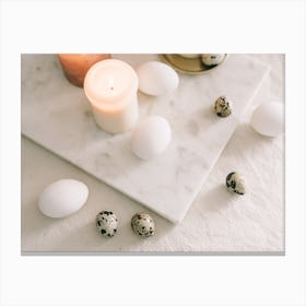 Easter Eggs And Candles 2 Canvas Print