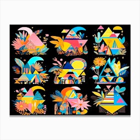 Set Of Colorful Geometric Shapes Canvas Print