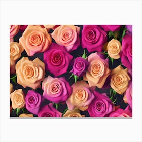 Roses Seamless Pattern Canvas Print