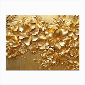 Gold Flowers 54 Canvas Print