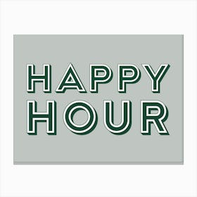 Happy Hour Sage Green Canvas Print