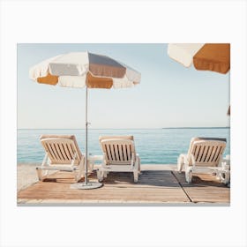French Riviera Umbrellas Canvas Print