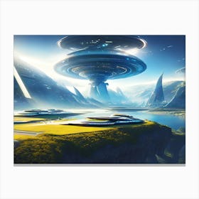 Spaceships In The Sky 1 Canvas Print