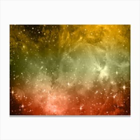 Orange Red Galaxy Space Background Canvas Print
