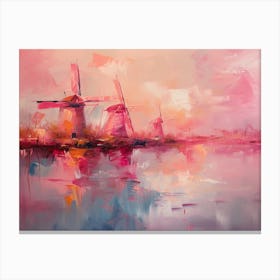 Red Abstract windmills 2 Canvas Print