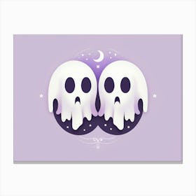 Ghosts On A Purple Background 1 Canvas Print