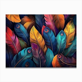 Colorful Feathers Canvas Print