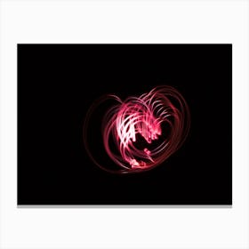 Heart Shaped Glowing Abstract Curved Lines Canvas Print