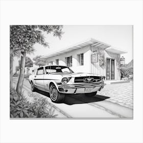 Ford Mustang Drawing 1 Canvas Print
