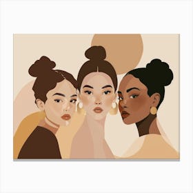 Three Beautiful Women Canvas Print