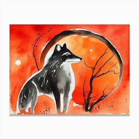 Wolf In The Moonlight 10 Canvas Print