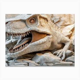 3d Dinosaur Made in Stone 1 Canvas Print