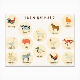 Farm Animals Kids and Nursery 1 Canvas Print