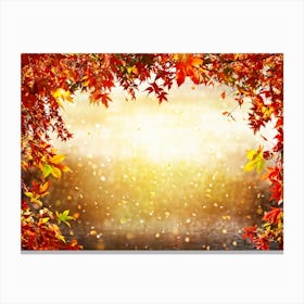 Autumn Themed Frame Showcasing An Explosion Of Vibrant Foliage Hues Ranging From Deep Reds To Warm (5) Canvas Print