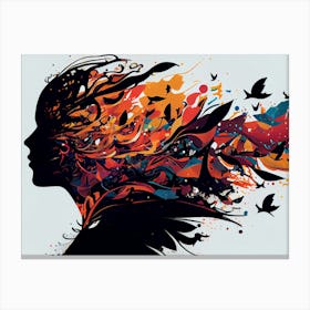 Silhouette Of A Woman Canvas Print