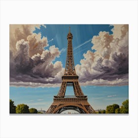 Eiffel Tower Art Canvas Print