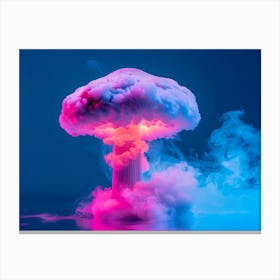 White Mushroom With Glowing Lights like an Atomic Bomb Canvas Print