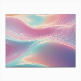 Abstract Background Of Flowing, Wave Like Patterns In Shades Of Pink, Blue, And White, Creating A Soft And Dreamy Design Canvas Print