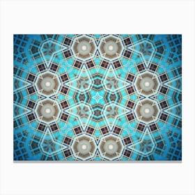 Abstraction Blue Watercolor And Alcohol Ink Pattern And Texture Canvas Print